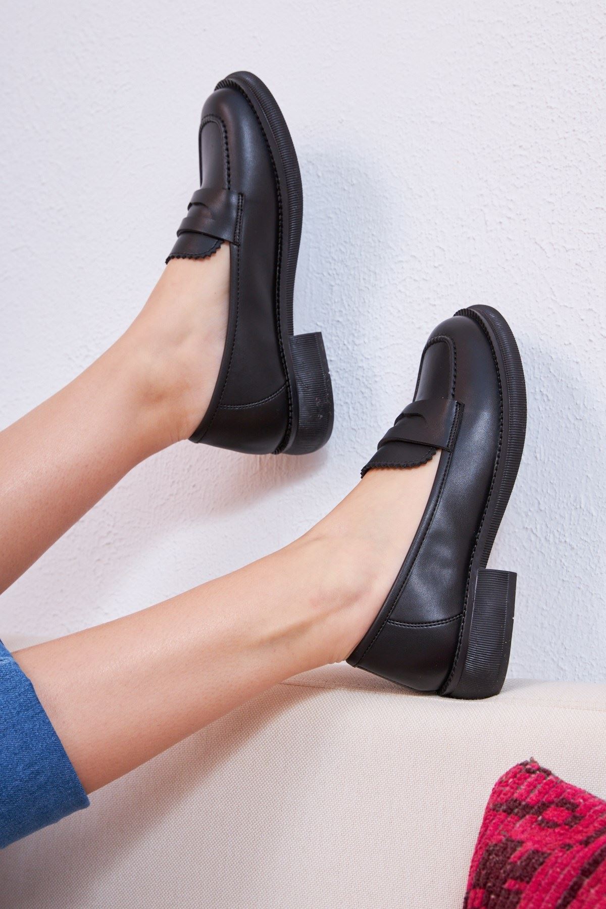 Berlin Siyah deri Loafer Kadın Ayakkabı