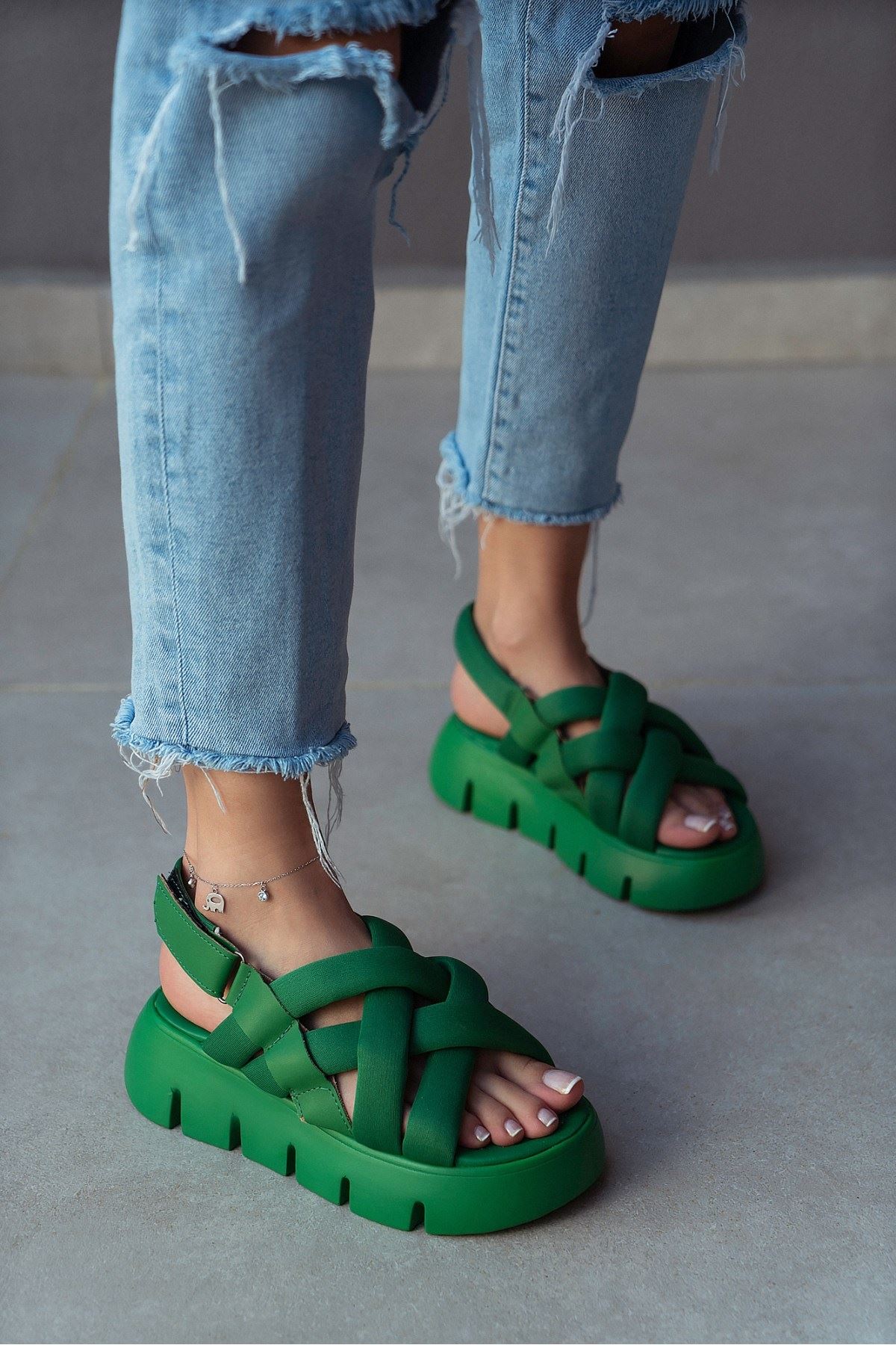 Almira Yeşil Kadın Sandalet