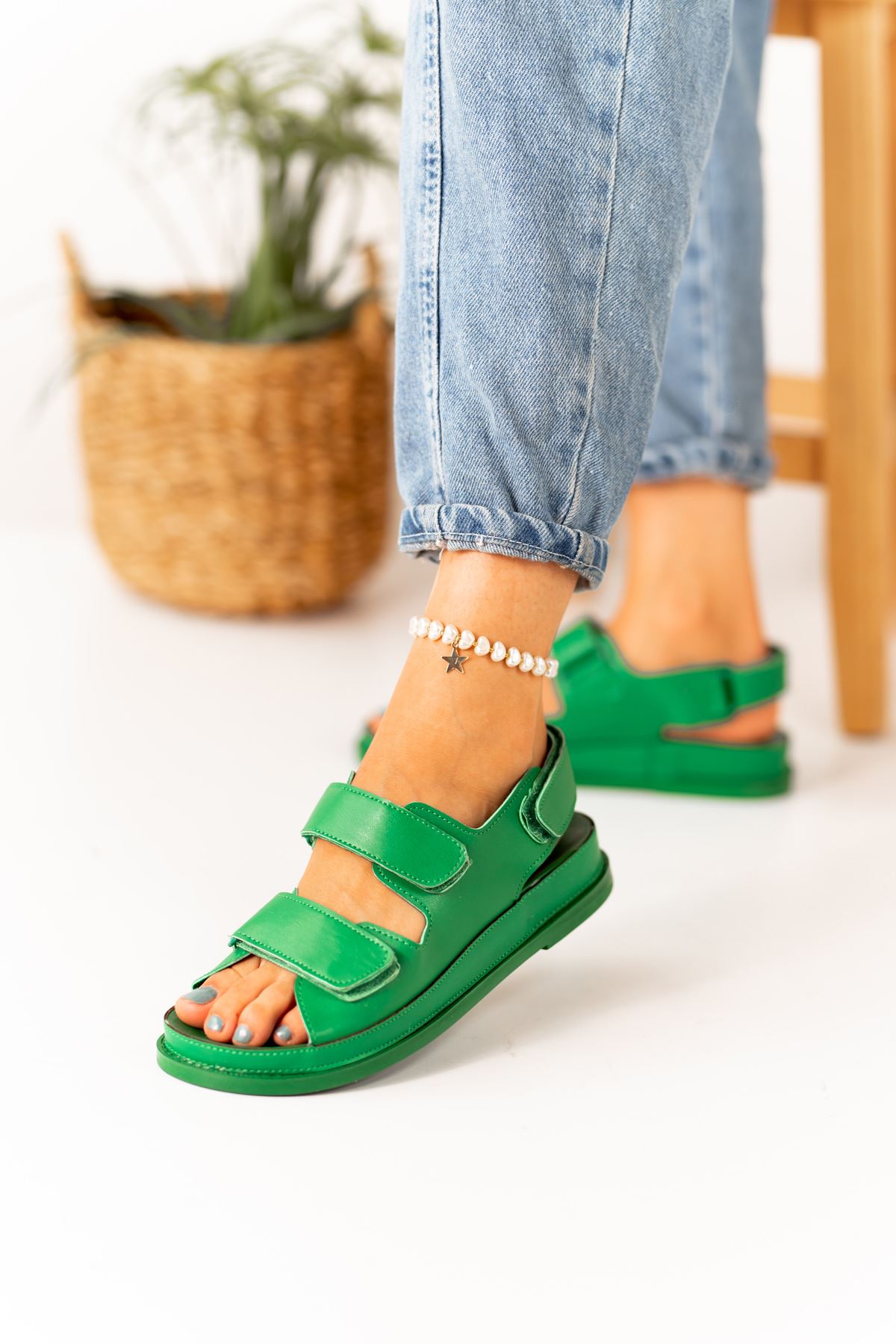 Algatha Yeşil Fuspetli Kadın Sandalet