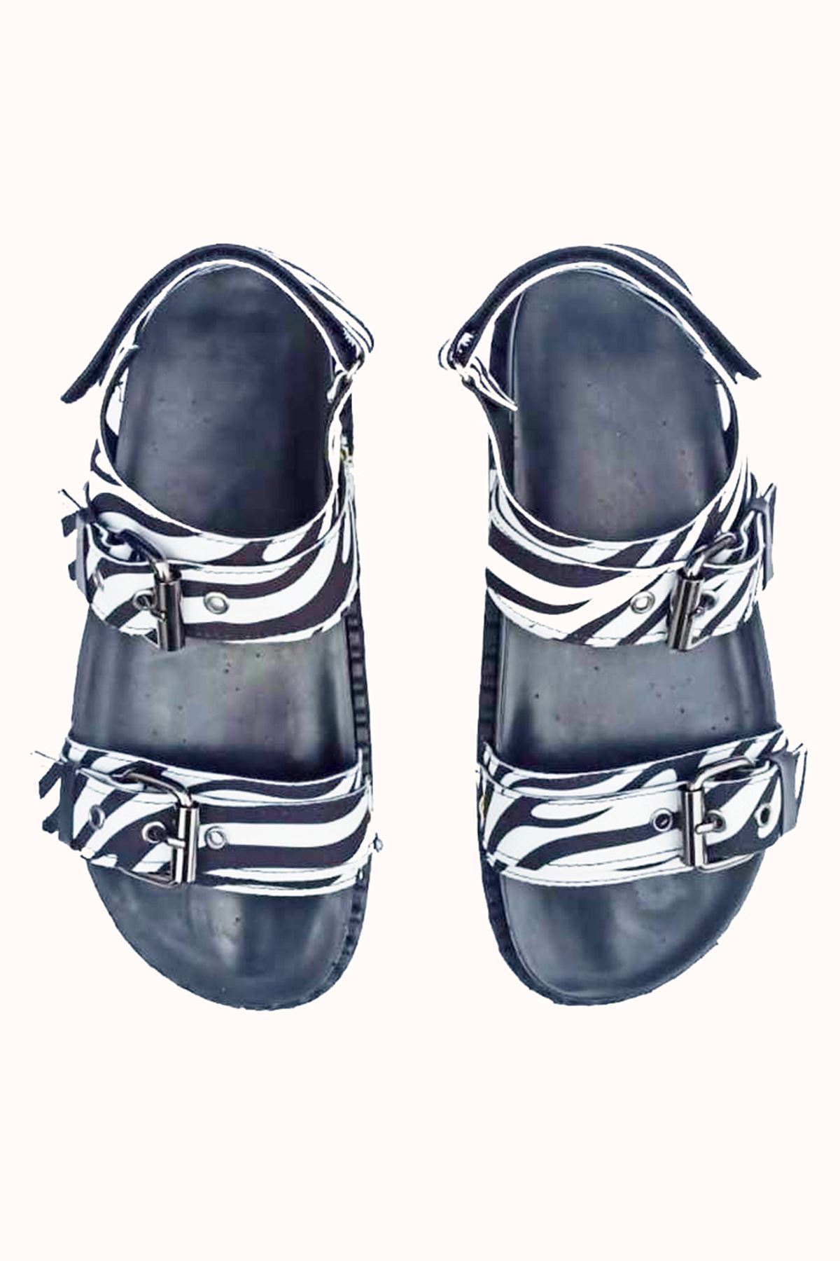 Myles Zebra Platin Tokalı Kadın Sandalet