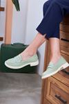 Berlin Yeşil deri Loafer Kadın Ayakkabı